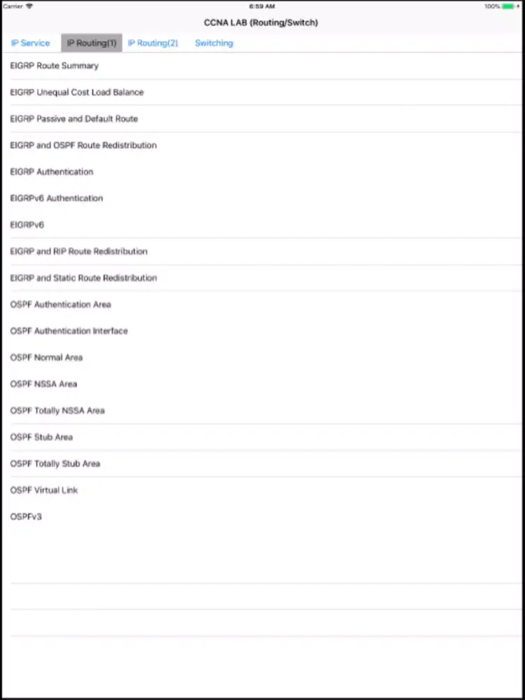 Screenshot di CCNA Routing Labs Practice iPad 