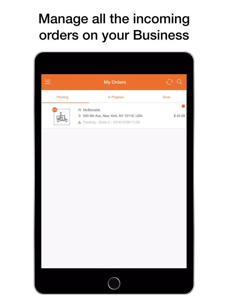 ภาพหน้าจอของ Orderoo Business iPad 