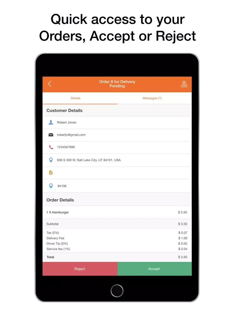 ภาพหน้าจอของ Orderoo Business iPad 