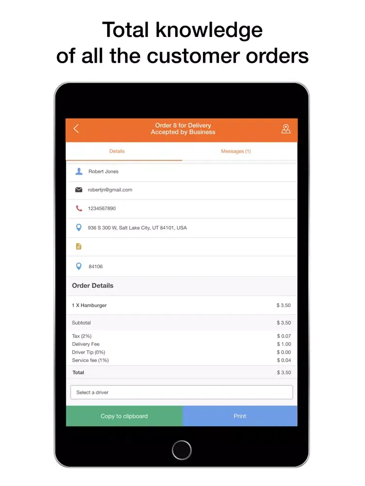 ภาพหน้าจอของ Orderoo Business iPad 