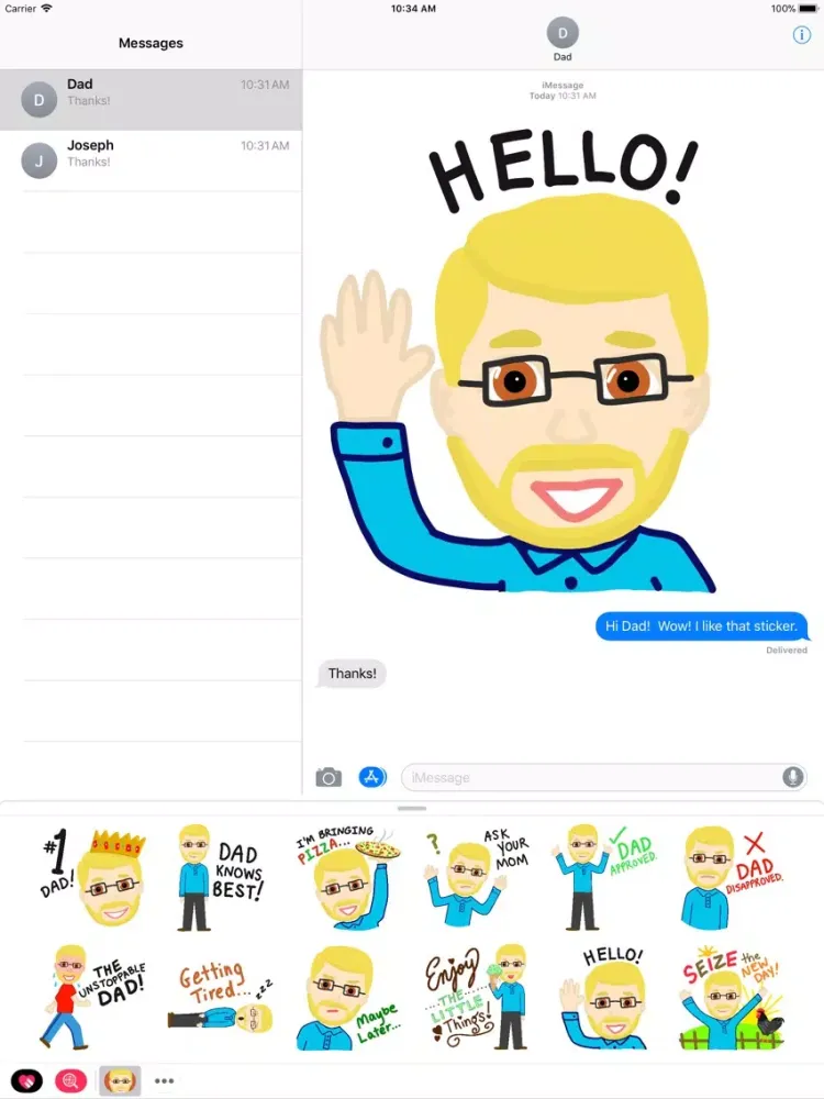 Zrzuty ekranu #1 Dad Stickers! iPad 