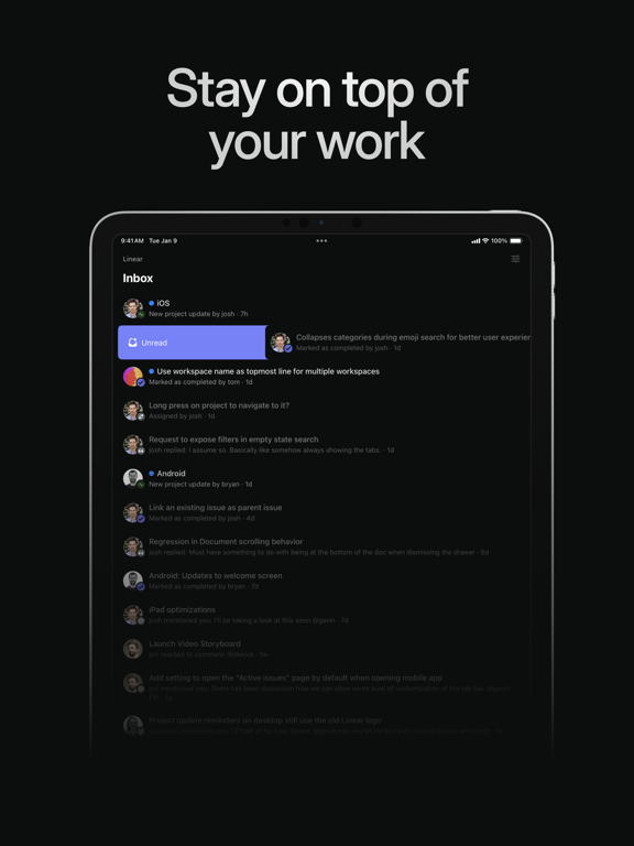 Capturas de pantalla de Linear Mobile iPad 