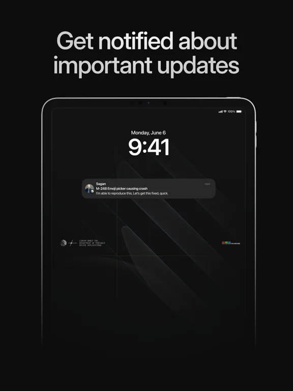 Tangkapan layar Linear Mobile iPad 