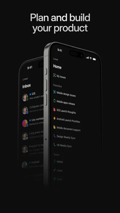 Tangkapan layar Linear Mobile