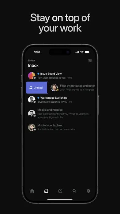 Tangkapan layar Linear Mobile