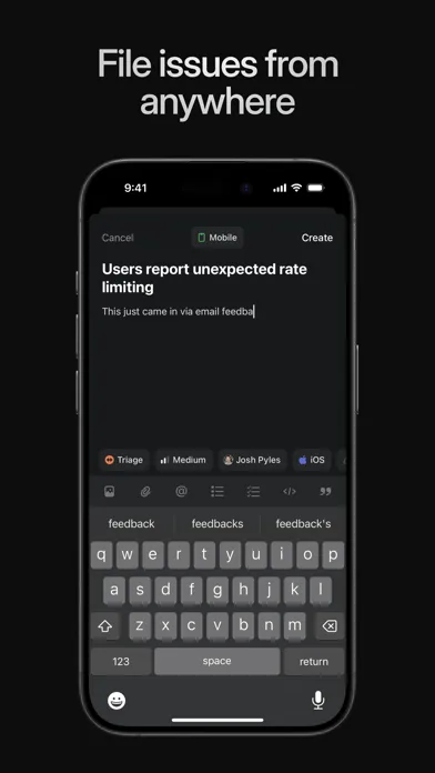 Tangkapan layar Linear Mobile