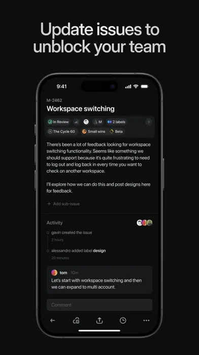 Tangkapan layar Linear Mobile
