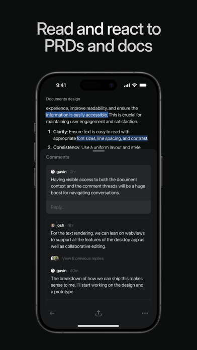 Capturas de pantalla de Linear Mobile