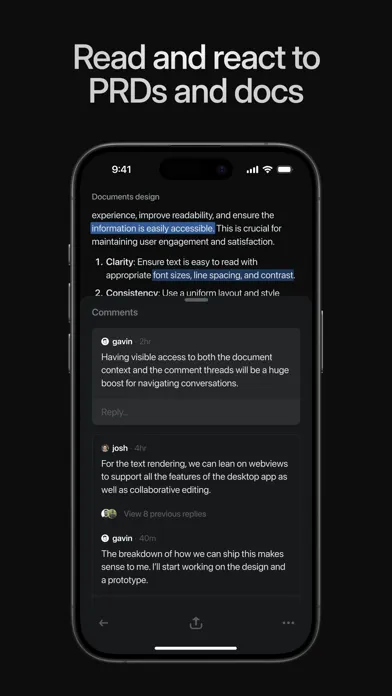 Tangkapan layar Linear Mobile