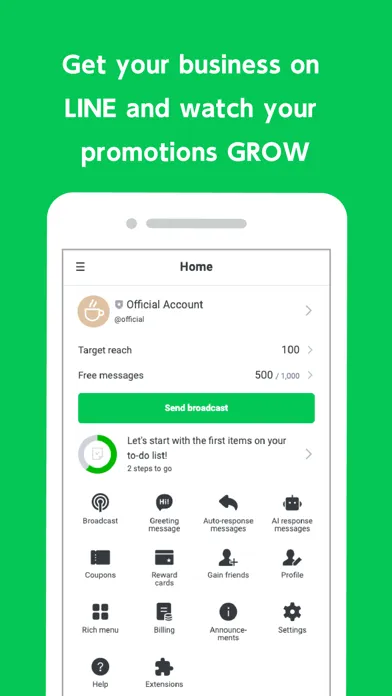 Скриншоты LINE Official Account