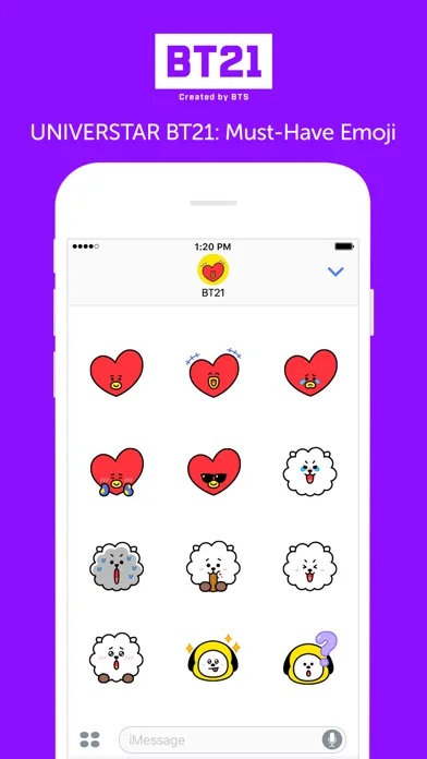 Capturas de tela do BT21: Must-Have Emoji