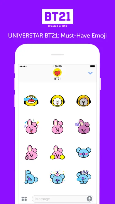 Capturas de tela do BT21: Must-Have Emoji