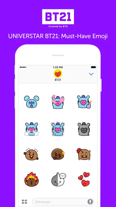 Capturas de tela do BT21: Must-Have Emoji