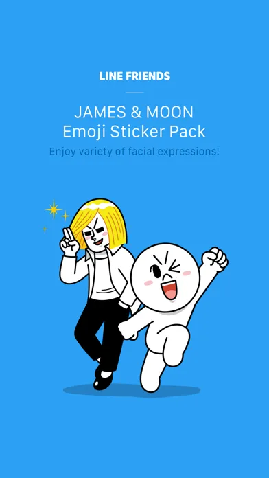 JAMES & MOON Emoji Stickers - LINE FRIENDS Screenshots
