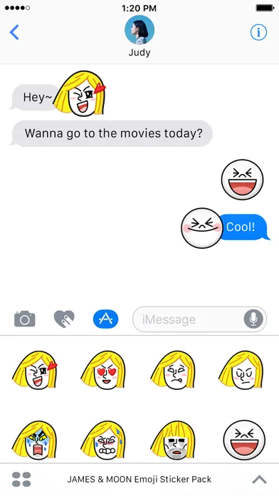 JAMES & MOON Emoji Stickers - LINE FRIENDS Screenshots