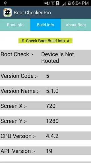 Screenshot di Root Checker Pro