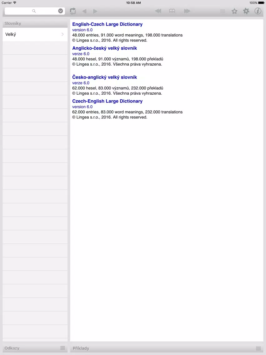 Скриншоты Lingea Anglicko-český velký slovník iPad 