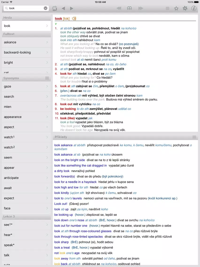 Скриншоты Lingea Anglicko-český velký slovník iPad 