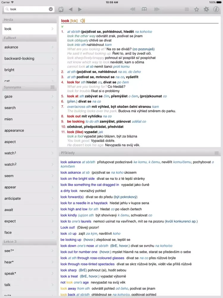 Lingea Anglicko-český velký slovník iPad 應用截圖