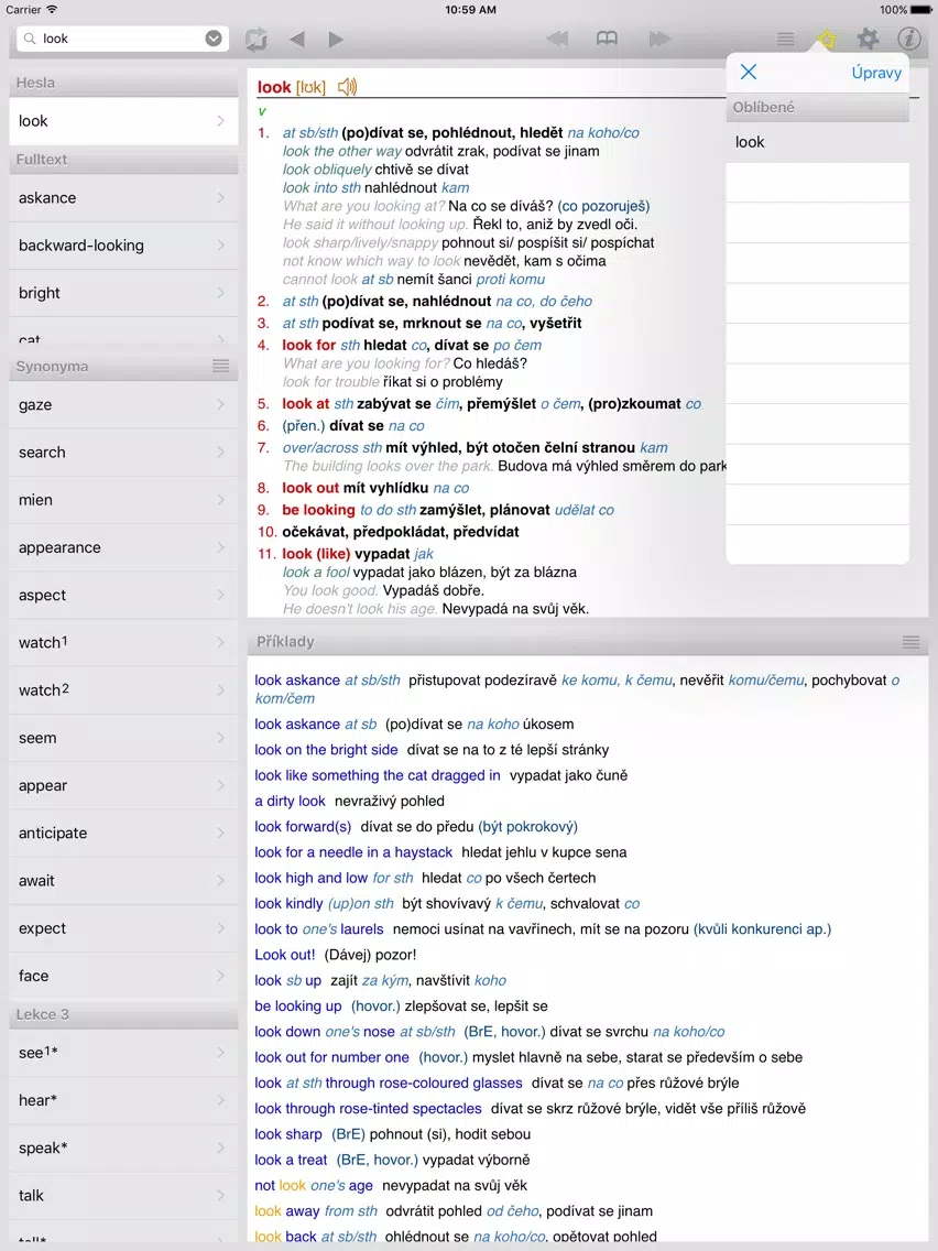 Скриншоты Lingea Anglicko-český velký slovník iPad 