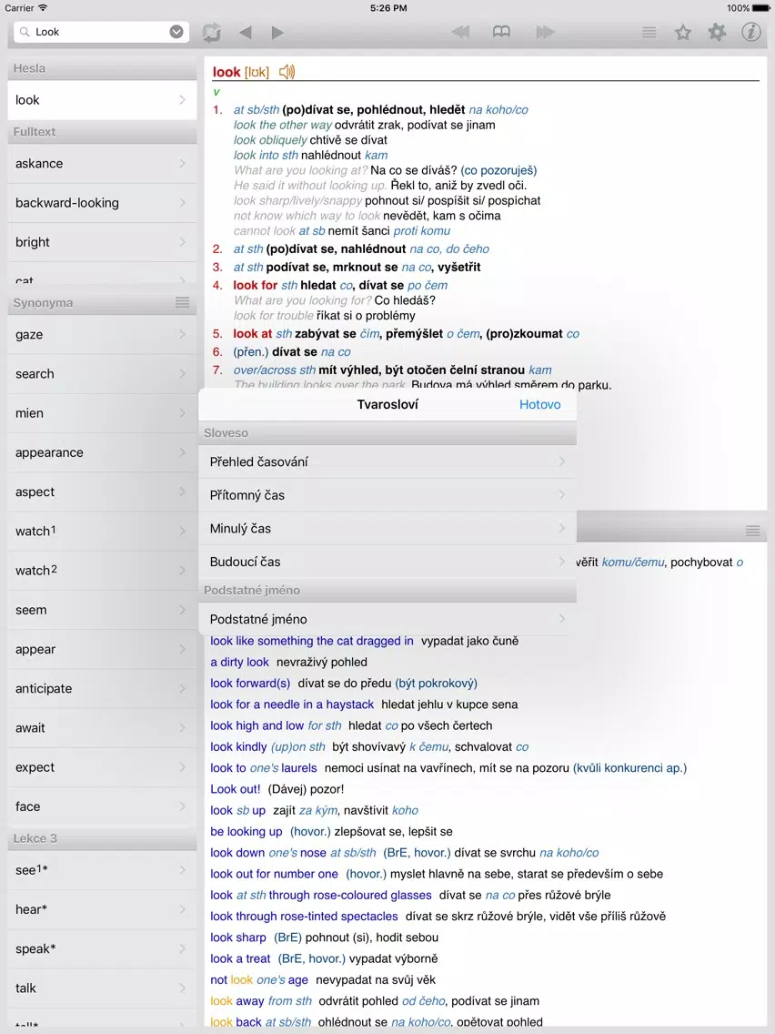 Скриншоты Lingea Anglicko-český velký slovník iPad 