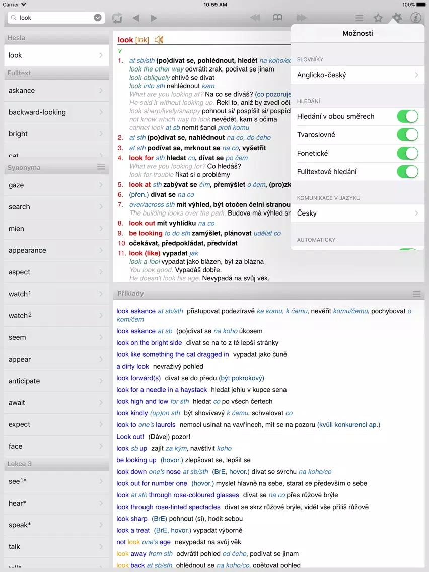 Скриншоты Lingea Anglicko-český velký slovník iPad 