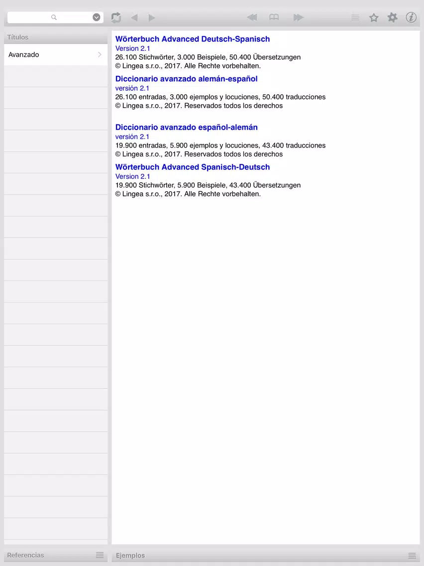 Скриншоты Lingea German-Spanish Advanced Dictionary iPad 