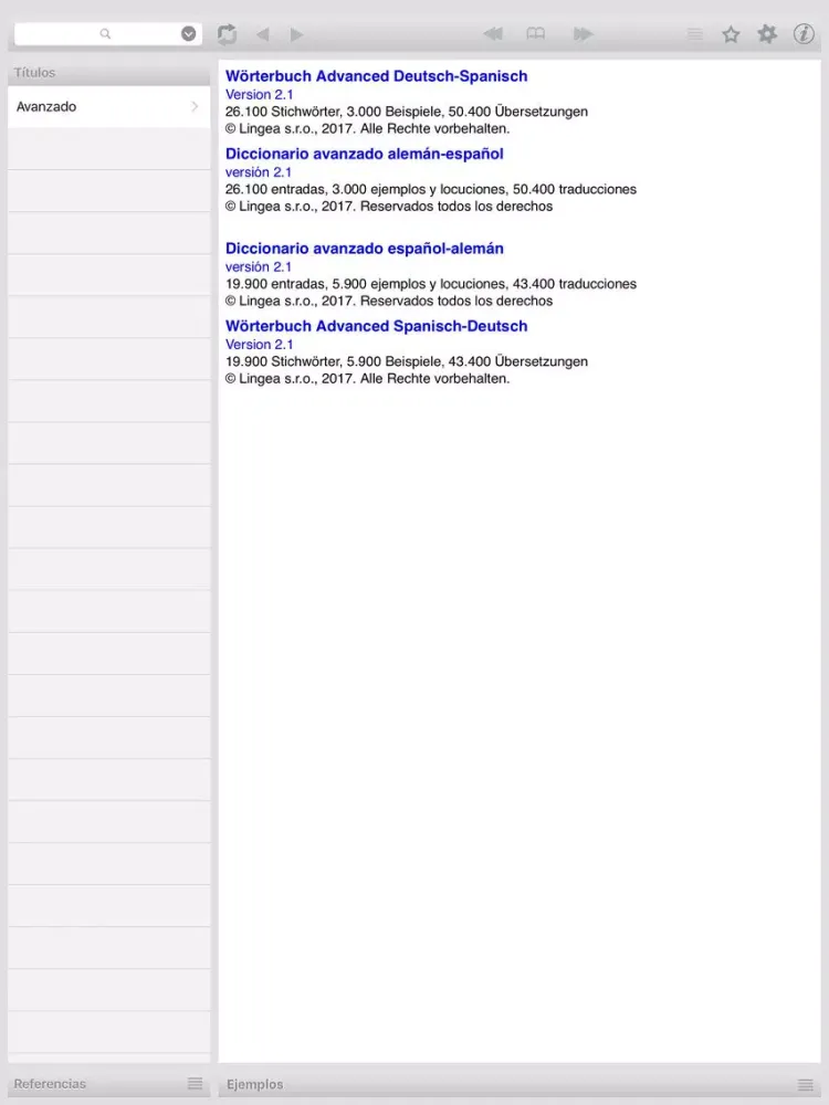 Lingea German-Spanish Advanced Dictionary iPad  スクリーンショット
