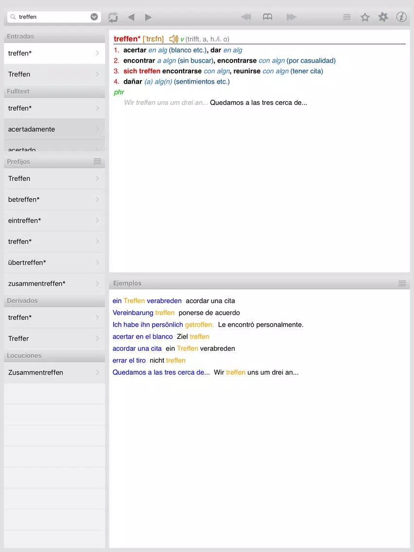 Скриншоты Lingea German-Spanish Advanced Dictionary iPad 