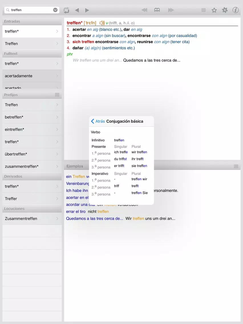 Скриншоты Lingea German-Spanish Advanced Dictionary iPad 