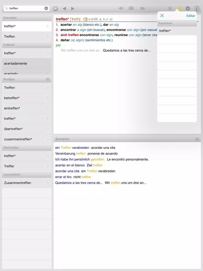 Скриншоты Lingea German-Spanish Advanced Dictionary iPad 