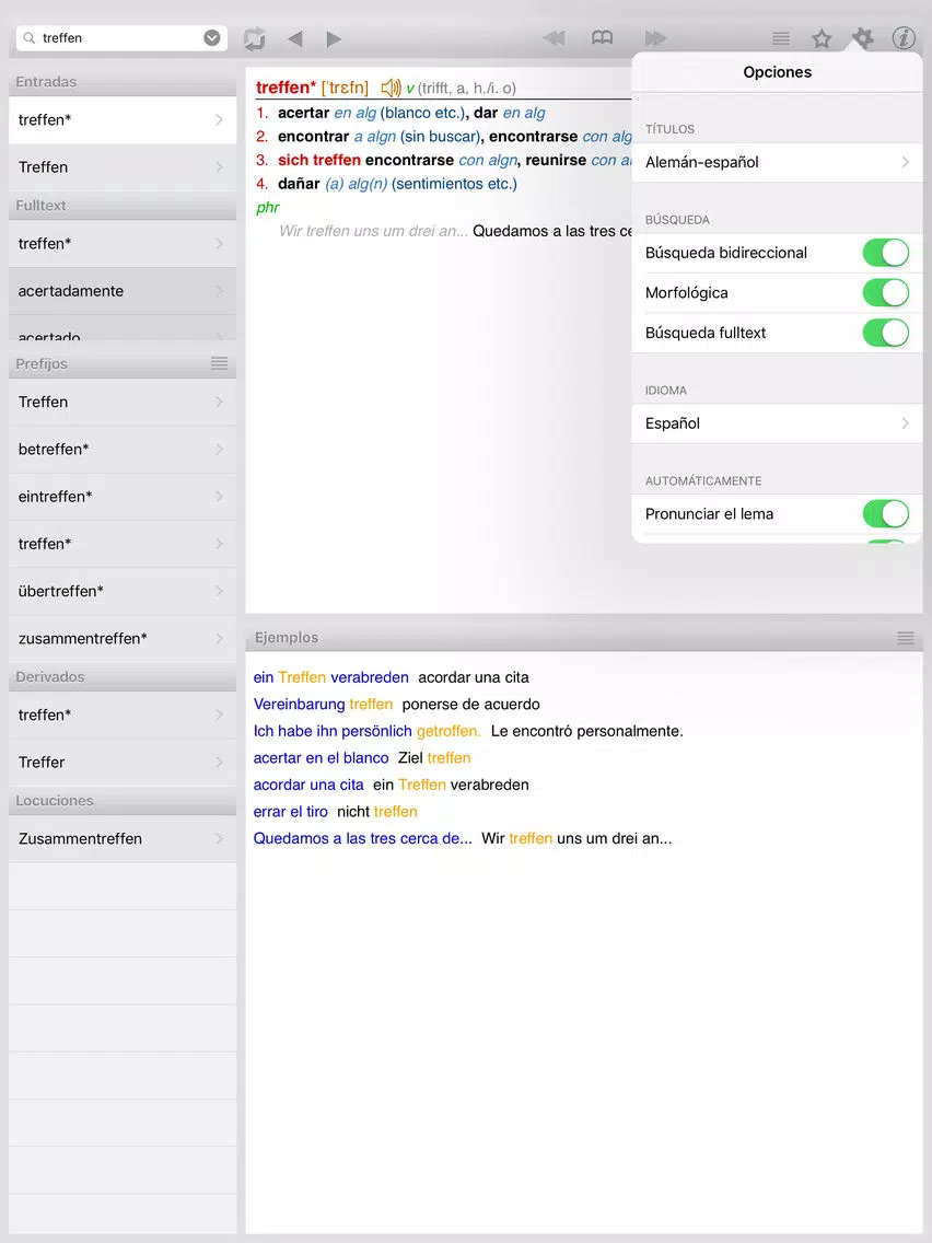 Скриншоты Lingea German-Spanish Advanced Dictionary iPad 
