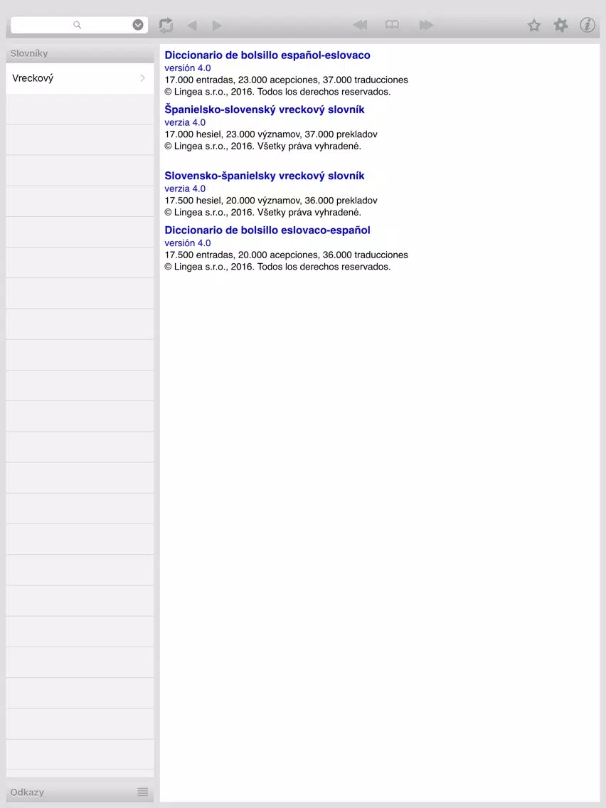 ภาพหน้าจอของ Lingea Španielsko-slovenský vreckový slovník iPad 