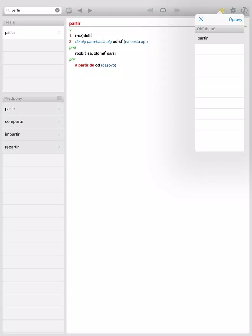 ภาพหน้าจอของ Lingea Španielsko-slovenský vreckový slovník iPad 
