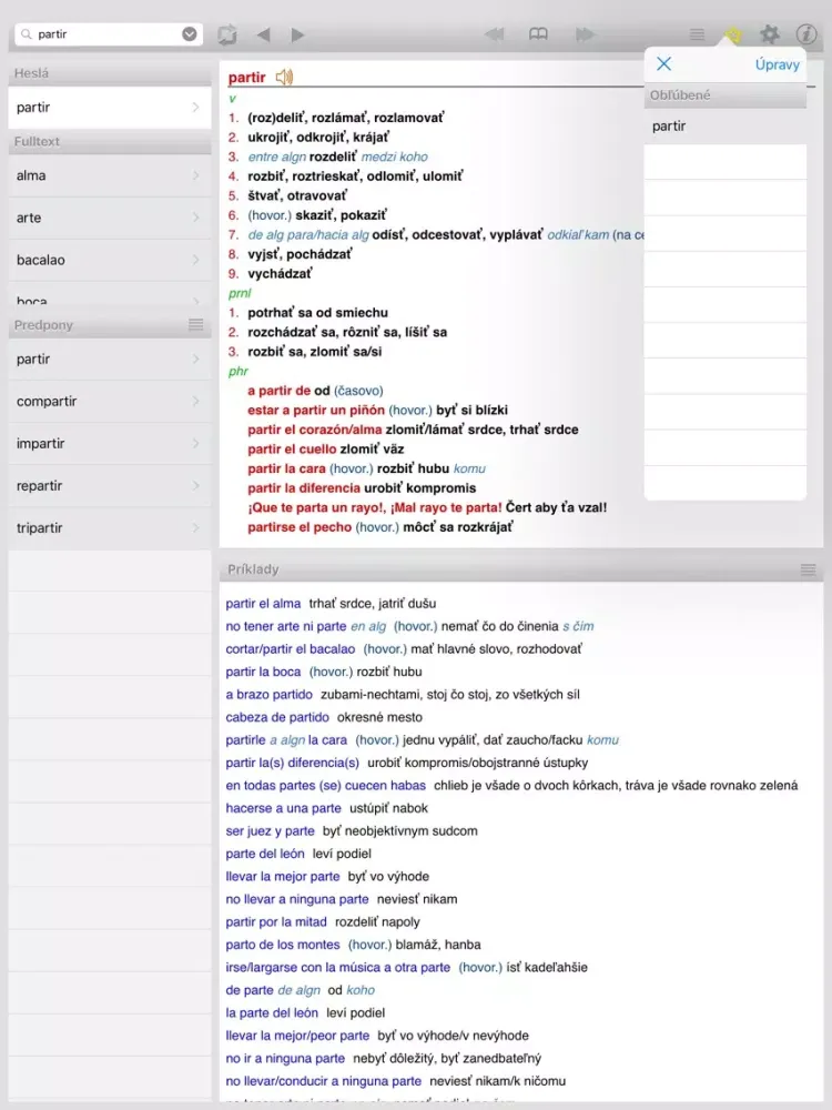 Captures d'écran de Španielsko-slovenský veľký iPad 