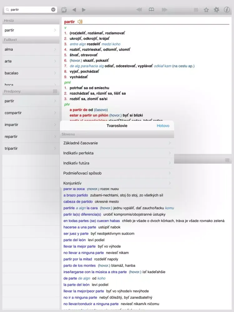 Captures d'écran de Španielsko-slovenský veľký iPad 