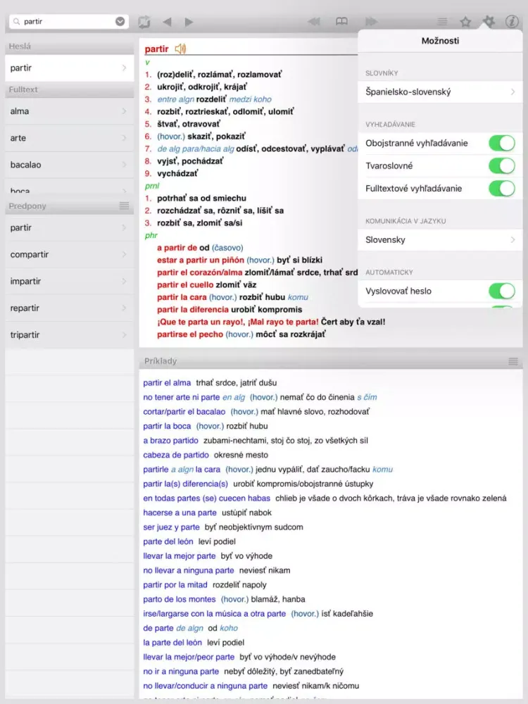 Captures d'écran de Španielsko-slovenský veľký iPad 