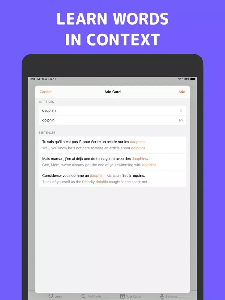 Lingle - Anki Flashcards Maker iPad  Ekran Görüntüleri