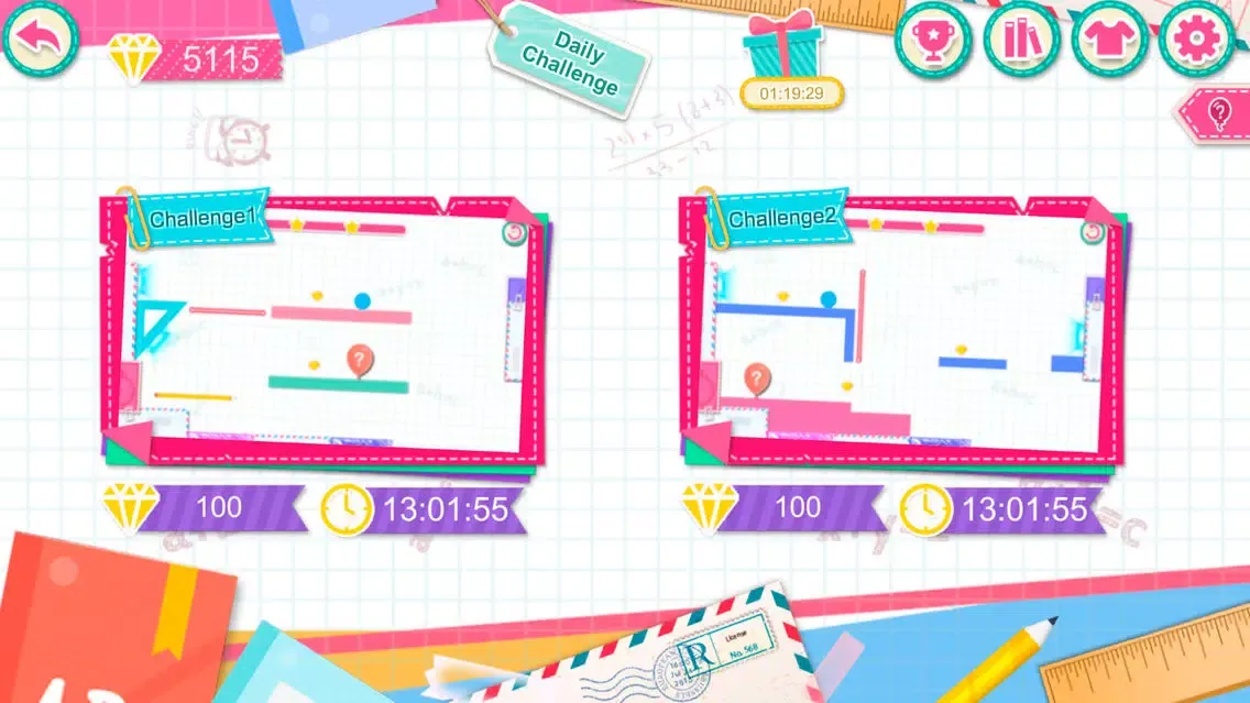ภาพหน้าจอของ Physics Doodles - Line Puzzle