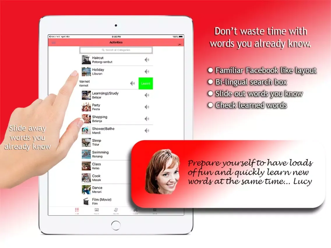 Capturas de tela do Learn Indonesian Fast with Lingo Links (PRO) iPad 