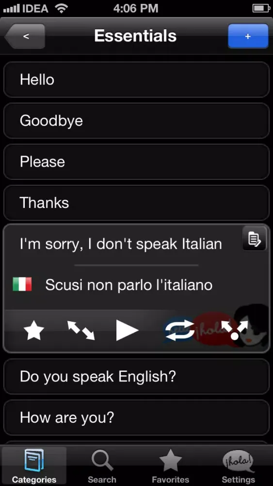 Lingopal Italian LITE - talking phrasebook Screenshots