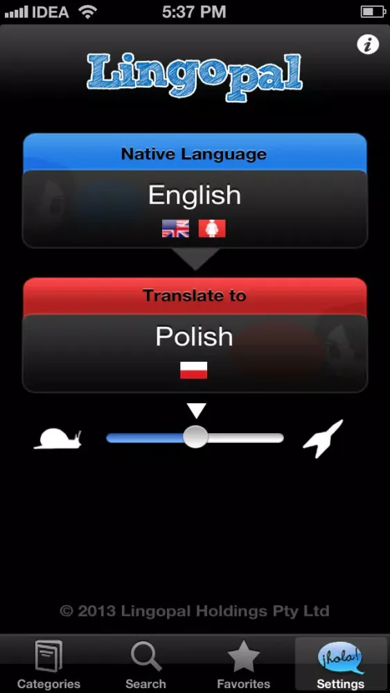 Zrzuty ekranu Lingopal Polish LITE - talking phrasebook