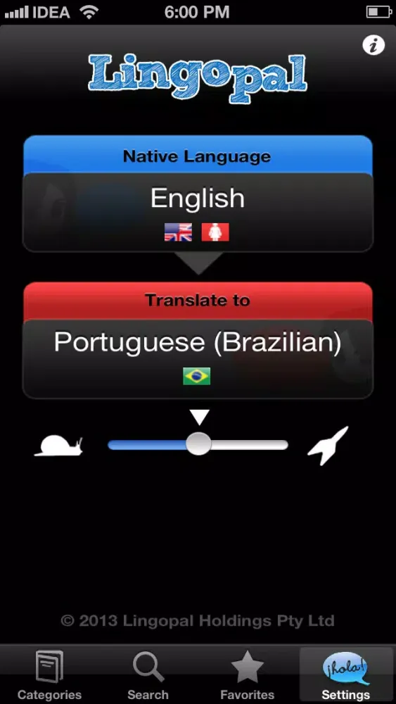 Lingopal Portuguese (Brazilian) LITE - talking phrasebook Screenshots