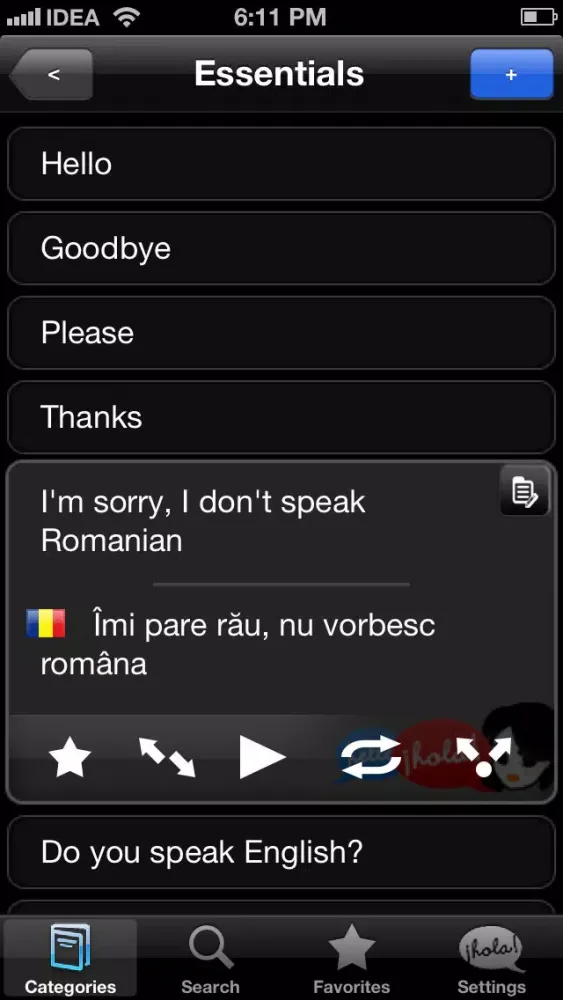 Captures d'écran de Lingopal Romanian LITE - talking phrasebook