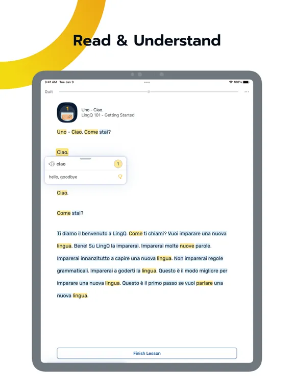 Screenshot di LingQ: Real Language Learning iPad 