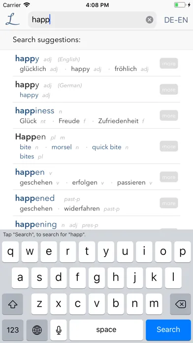 Screenshot di Dictionary Linguee