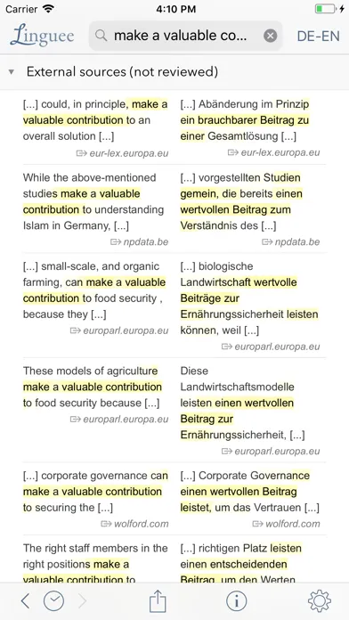 Screenshot di Dictionary Linguee