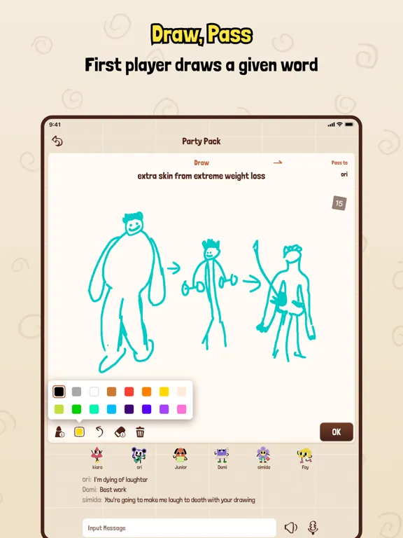 Tangkapan skrin TeleDraw: Telephone Pictionary iPad 