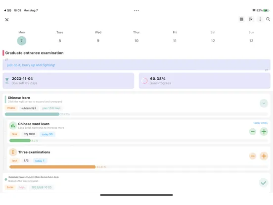 iProgress - Person OKR Manage iPad 應用截圖