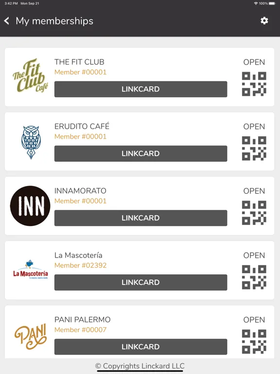 Tangkapan skrin Loyalty Digital Cards iPad 